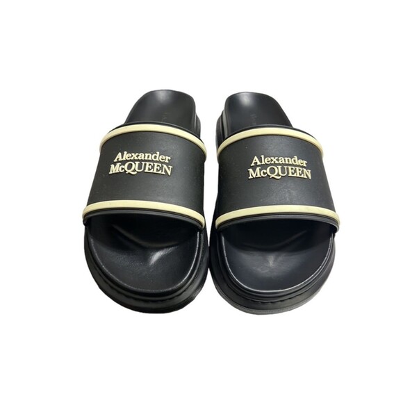 Alexander McQueen Black Oversized Hybrid Signature Slide Sandals Size 41D main image 4